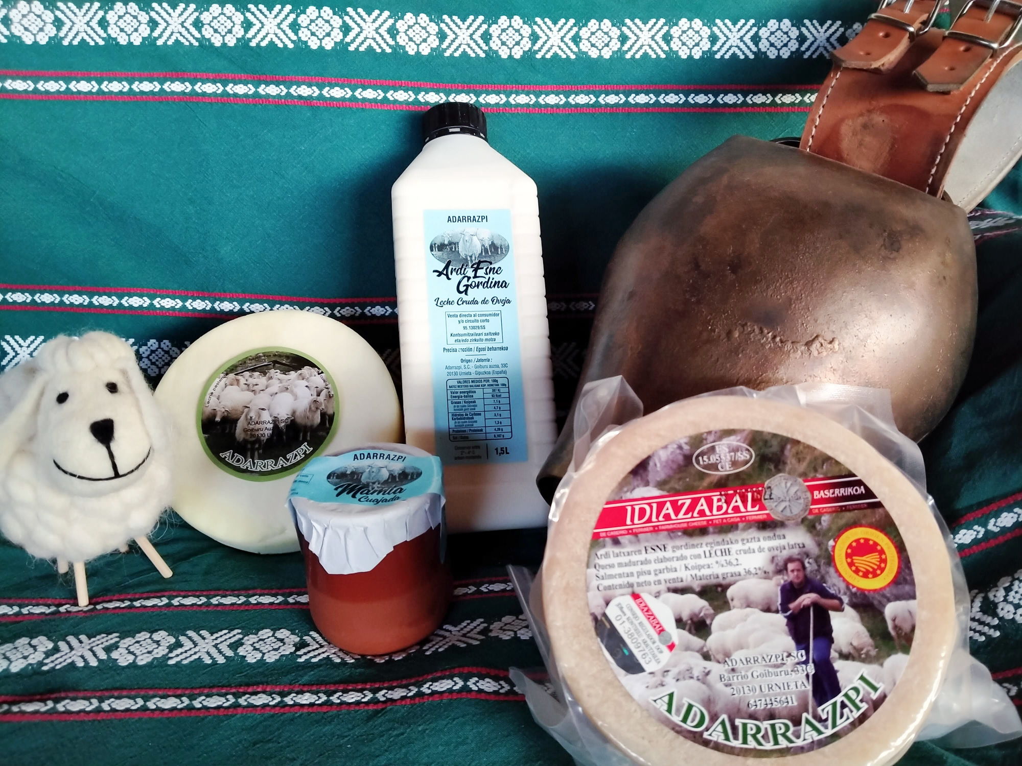 Artisanal cheeses made at the Adarrazpi dairy